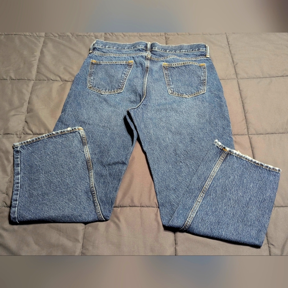 OLD NAVY Original Loose Built In Flex Mens Distressed Blue Jeans Size 36x30 - Picture 6 of 7